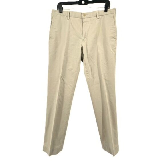 Polo Ralph Lauren Stretch Slim Fit Chino Pants 33x30 Flat Front Khaki Beige - Picture 2 of 9